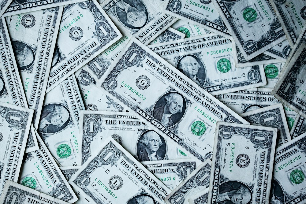 A collection of US dollar banknotes