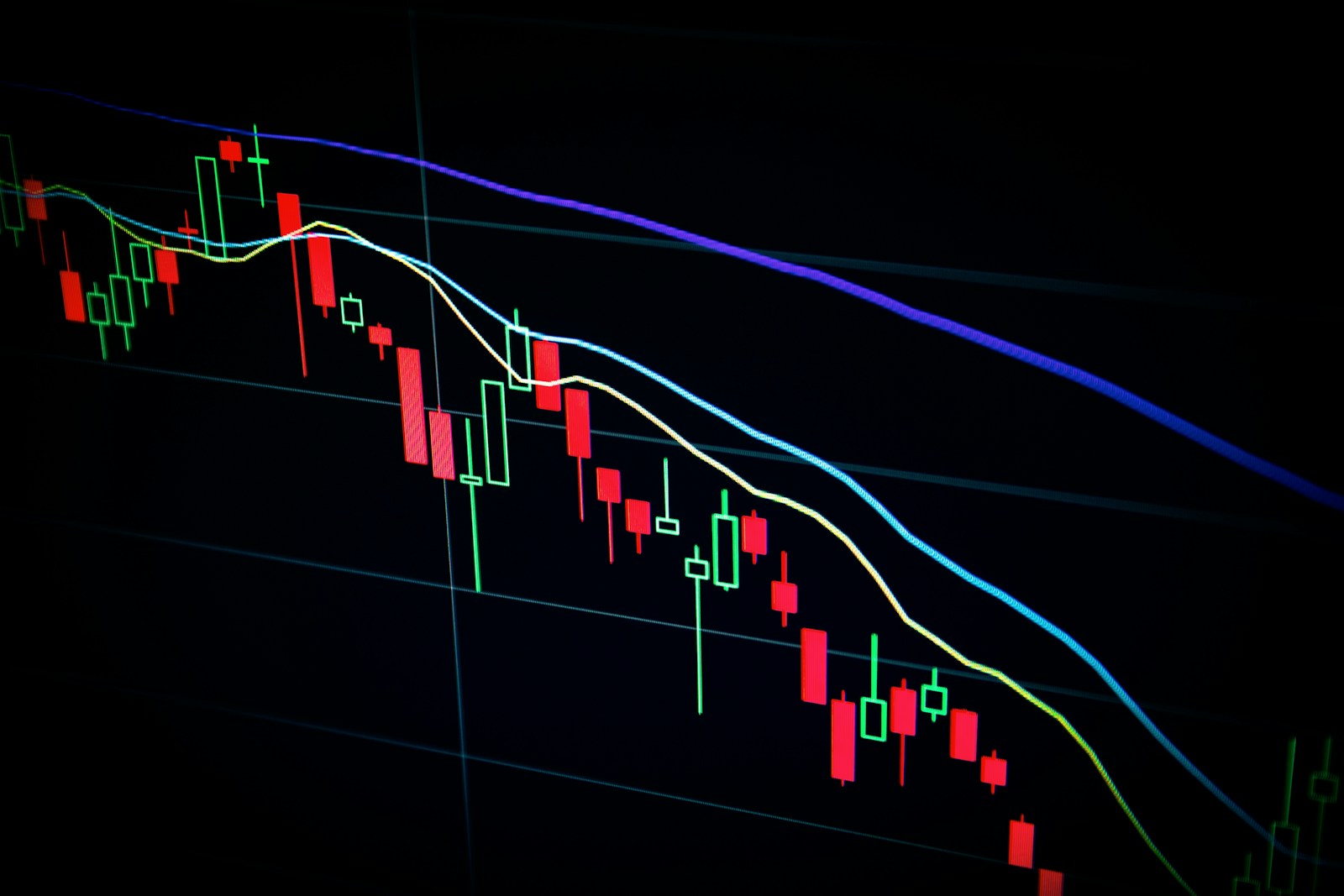 A close-up of a financial chart on a market screen, shown as an illustration